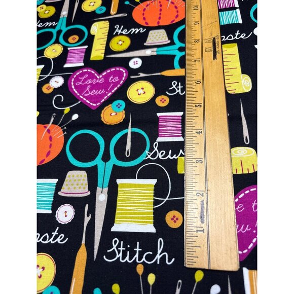 Michael Miller "Love To Sew" Cotton Fabric 20"x44" Sewing Theme - Picture 4 of 10
